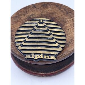 Vintage Alpina Brass Belt Buckle Pina Provo Utah Mountain Logo